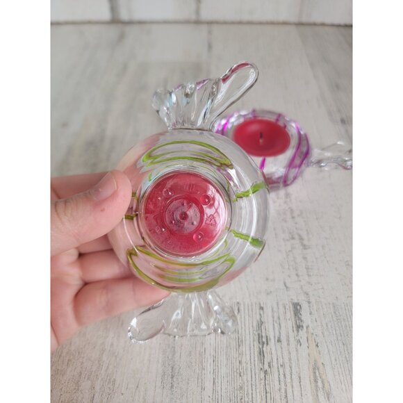 PartyLite wrapped candy tea light glass holders set - Picture 6 of 7